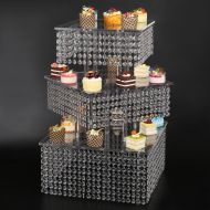 Www.Beadingsupplys.com Diagonal Cupcake Stand 3 Tier Large Square real crystal and Freestanding Style Cupcake Tower 160 Cupcakes Wedding center piece