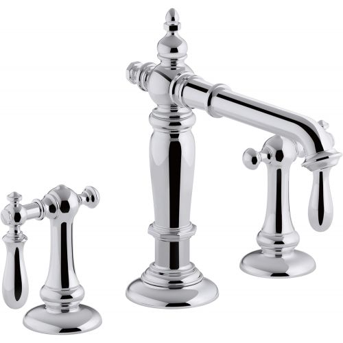  KOHLER K-72760-CP Artifacts Bathroom sink spout with Column design, Less Handles, Polished Chrome