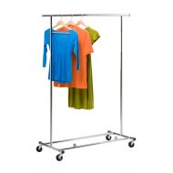 Honey-Can-Do GAR-01304 Collapsible Commercial Garment Rack with Wheels, Chrome