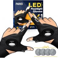 PARIGO LED Flashlight Gloves Gifts for Men, Fathers Day Gifts for Dad Birthday Gift Idea for Husband Him, Handsfree Lights for Fishing Camping Hiking Repairing, Cool Unique Tool Gadget fo