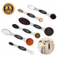 TWOYOUI Premium Measuring Spoons, 18/10 Stainless Steel Magnetic Measuring Spoon, Set of 6 Included Teaspoon and Tablespoon for Measuring Dry and Liquid Ingredients on Cooking & Baking