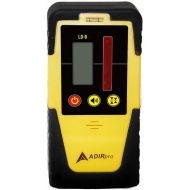 AdirPro Universal Rotary Laser Detector - Digital Laser Detector for Laser Level with Dual Display and Built-in Bubble Level, Compatible with All Red Rotary Lasers - Rod Clamp Incl