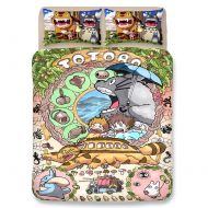 Sport Do Totoro Duvet Cover Set - 3 Pieces 100% Microfiber Bed Set with 1 Duvet Cover 2 Pillow Shams, Kids Teens Adults Best Gift for Beloved Cartoon Bedding Twin Full Queen King S