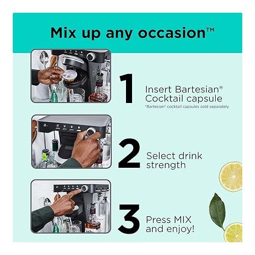  bev by BLACK+DECKER Cocktail Maker Machine and Drink Maker for Bartesian capsules (BEHB101)
