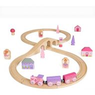 Bigjigs Rail Fairy Figure of Eight Train Set - 35pc Pink Wooden Railway, Toy Trains & Accessories, Princess Toys for Kids, Compatible with Most Other Rail Brands, 3 Years Old +