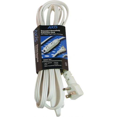  Axis 3-Outlet Indoor Extension Cord with Flat-Profile Plug - 8-foot, White (45505)