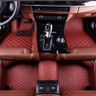 VENMAT Car Floor Mats Custom Made for BMW 7 Series E66 730Li/735Li/740Li/745Li/750Li/760Li 2002-2008 All Weather Waterproof Faux Leather Full Surrounded 3D Foot Carpets (Wine Red)