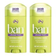 Ban Deodorant 2.6 Ounce Invisible Solid Shower Fresh (76ml) (2 Pack)