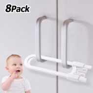 Adoric 8 Pack Child Safety Cabinet Locks, Baby Proofing U Shaped Locks, Childproof Sliding Cabinet Locks For Knobs and Handles, Safety Locks | Easy Install
