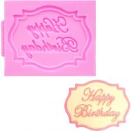 [아마존베스트]Efivs Arts mini Happy Birthday Alphabet border Silicone Chocolate Mold for Cake Topper Decoration Candy Mold Fondant Tool