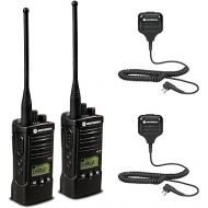 2 x Motorola RDU4160D RDX Business Series Two-Way UHF Radio with Display (Black) (RDU4160D) + 2 x HKLN4606 Remote Speaker Mic