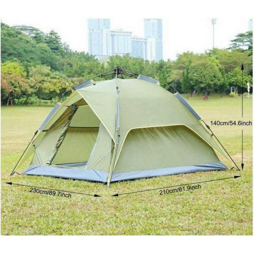  TANGIST Camping Tent， Outdoor Double Tent, 3-4 People Multi-Person Square Top Height Increase Camping Auto, Suitable Compatible with Outdoor Travel Beach, 215 215 145cm Waterproof