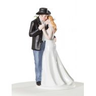 Wedding Collectibles Personalized Old Fashion Lovin Western Wedding Cake Topper: Bride Hair: GRAY - Groom Hair: GRAY
