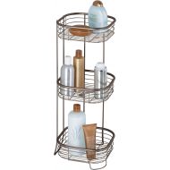 iDesign Forma Metal Wire Corner Standing Shower Caddy, Bath Shelf Baskets for Shampoo, Conditioner, Soap, 9.5 x 9.5 x 26.25, Bronze
