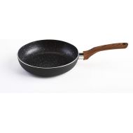 IMUSA USA Woodlook 8 Black Stone Fry Pan Handle and Speckled Nonstick Interior, 8