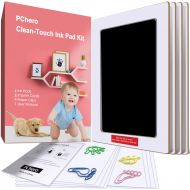 Baby Inkless Handprint and Footprint Kit with 4 Large Size Ink Pads and 8 Imprint Cards by PChero, Ideal for Family Keepsake Newborn Registry Baby Shower Present