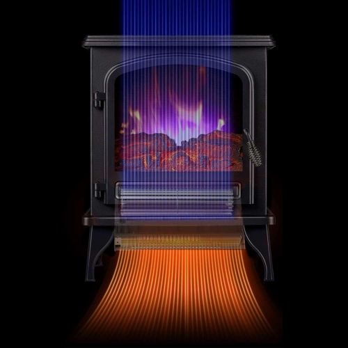  WASX Portable Electric Stove Fireplace with Flame Effect Freestanding Indoor Space Heater Portable Electric Fireplace Stove 52cm Tall