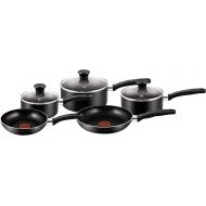 Tefal Essential Pots and Pans Set, 5 Piece, Black