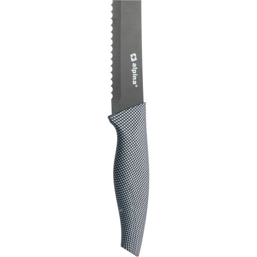  [아마존베스트]alpina 6-Piece Knife Set Bread, Meat, All-Purpose Peeler and Santoku Knives - Includes Peeler - Ideal for Professional Kitchen and Semi Professional Kitchen