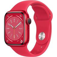 Apple Watch Series 8 (GPS, 41MM) - (Product) RED Aluminum Case with (Product) RED Sport Band S/M (Renewed Premium)