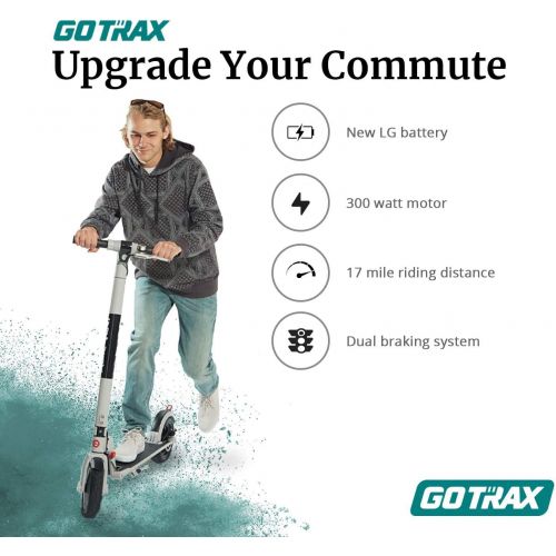  Gotrax XR Ultra Electric Scooter, LG Battery 36V/7.0AH Up to 17 Miles Long-Range, Powerful 300W Motor & 15.5 MPH, UL Certified Adult E-Scooter for Commuter