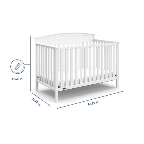 그라코 Graco Benton 4-in-1 Convertible Crib (White) Solid Pine and Wood Product Construction, Converts to Toddler Bed, Day Bed, and Full Size Bed (Mattress Not Included)