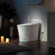 WOODBRIDGE B0970S One Piece Elongated Smart Tankless Bidet Toilet, ADA Height, Auto Flush, Foot Sensor Operation, Heated Seat with Integrated Multi Function Remote Control in White