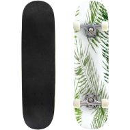 GWFERC Beautiful Seamless Floral Jungle Abstract Pattern Background Skateboard 31x8 Double-Warped Skateboards Outdoor Street Sports Skateboard for Beginners Professionals Cool Adult Teen
