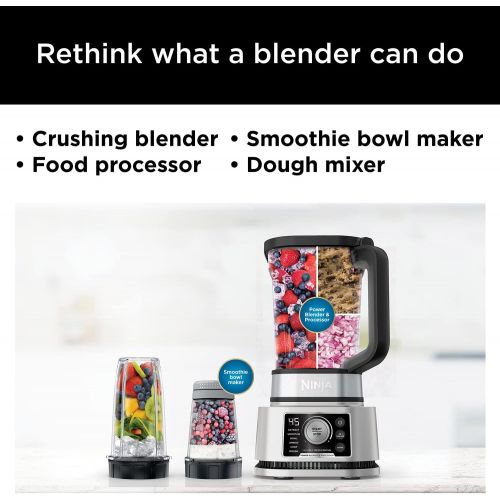 닌자 [아마존베스트]Ninja SS351 Foodi Power Pitcher System, Smoothie Bowl Maker, 4in1 Blender + Food Processor, Single Serve Blender 1400WP smartTORQUE 6 Auto-iQ Presets