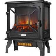 [아마존베스트]VIVOHOME 17 Inch Height Freestanding Electric Fireplace Stove Heater with Realistic 3D Dancing Flame Effect, Overheat Protection, CSA Certified, Black
