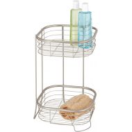 iDesign Forma Metal Wire Corner Standing Shower Tower Caddy, 2-Tier Bath Shelf Baskets for Shampoo, Conditioner, Soap, Accessories, 9.5 x 9.5 x 15.25, Satin Silver
