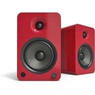 Kanto YU6GR Powered Bookshelf Speakers with Bluetooth and Phono Preamp | Pair | Gloss Red