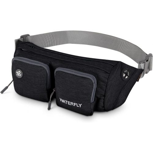  WATERFLY Fanny Pack Waist Bag: Travel Hip Pouch Bum Bag Fashion Fannie Pack Adjustable Belt Waistpack Phanny Fannypack for Man Woman Hiking Walking Jogging