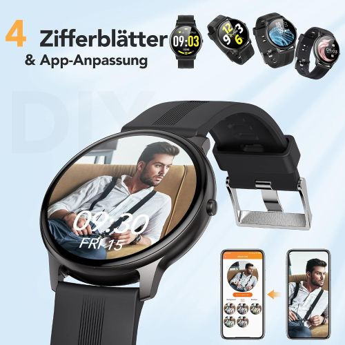  [아마존베스트]AGPTEK Smart Watch, 1.3 inches / 3.3 cm Wristwatch