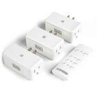BLACK+DECKER Wireless Remote-Control Outlet, Pack of 3 Outlets, 1 Remote - Premium Light Switches