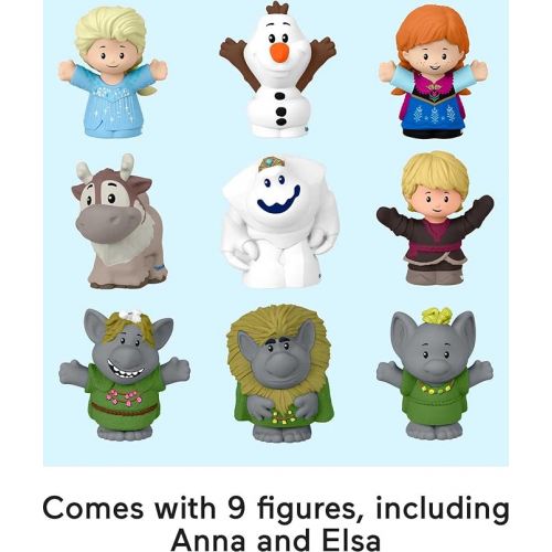 피셔프라이스 Fisher-Price Little People Toddler Playset Disney Frozen Carry Along Castle Case with 9 Figures for Preschool Kids Ages 18+ Months