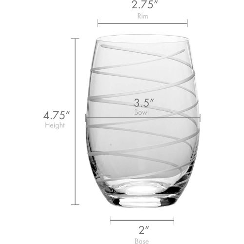 [아마존베스트]Mikasa Cheers Stemless Wine Glass, 17-Ounce, Set of 4, Clear