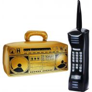 Gejoy 2 Pieces Inflatable Radio Boombox and Inflatable Mobile Phone Box for 80s 90s Party Decorations