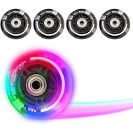 2PM SPORTS 4 Pack 64mm, 82A Inline Skate Wheels with ABEC-7 Bearing, Indoor/Outdoor Inline Skates Wheels, Luggage Wheels - 64 MM