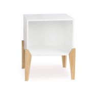 Urb SPACE urb SPACE 82008001 Open Wood Nightstand End Table Cube White