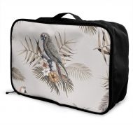 HFXFM Macaw Tropical Mockup Bird Travel Pouch Carry-on Duffel Bag Waterproof Portable Luggage Bag Attach to Suitcase