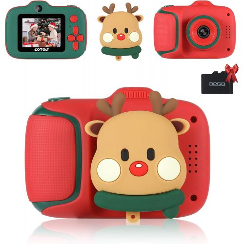  [아마존베스트]COTOLi Kids Digital Camera Dual Lens Kids Selfie Camera,Birthday Gifts for Girls and Boys Age 3-8,Video Cameras for Toddler,Kids Toys for 3 4 5 6 7 8 Year Old Girls with 32GB SD Card