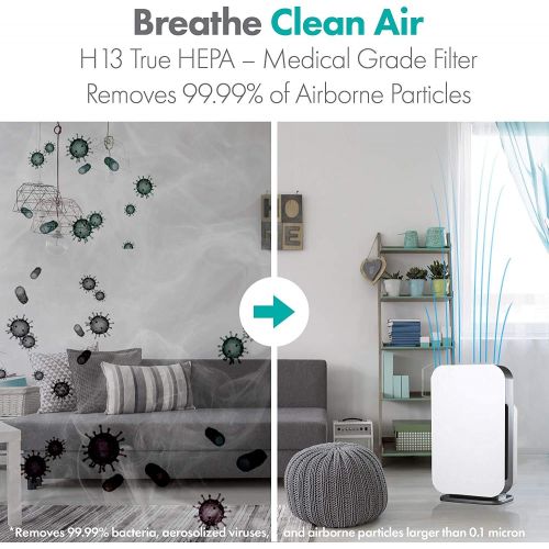  Alen FLEX Air Purifier, Quiet Air Flow for Large Rooms, 700 SqFt, Air Cleaner for Allergens, Dust, Mold, Pet Dander, Heavy Odors with Long Filter Life