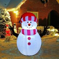 GOOSH 5 Foot Christmas Inflatable Snowman Outdoor Decorations with Branch Hand LED Lights Cute Fun Holiday Xmas Blow Up Yard Lawn Decoration Party Display