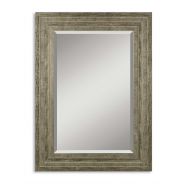 My Swanky Home Distressed Silver 36 Wood Wall Mirror
