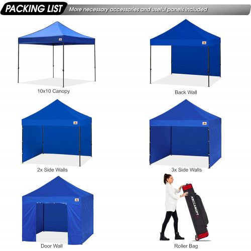  ABCCANOPY Heavy Duty Ez Pop up Canopy Tent with Sidewalls 10x10, Royal Blue