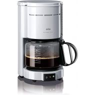 Braun Household Kaffeemaschine KF 47 WH - Filterkaffeemaschine mit Glaskanne fur klassischen Filterkaffee, Aromatischer Kaffee dank OptiBrew-System, Tropfstopp, Abschaltautomatik, Weiß