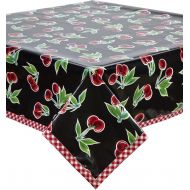Freckled Sage Oilcloth Products Freckled Sage Black Cherry Oilcloth Tablecloth with Gingham Trim You Pick the Size and Trim!