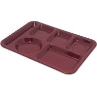 Carlisle 4398085 Left-Hand Heavy Weight 6-Compartment Cafeteria / Fast Food Tray, 10 x 14, Dark Cranberry (Pack of 12)