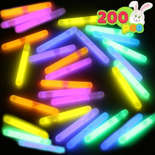 [아마존베스트]JOYIN 200 Pcs Mini Glow Sticks Bulk with 8 Colors for Glow Easter Egg, Kids Glow-in-The-Dark, Easter Basket Stuffers, Easter, Christmas Halloween Party Supplies, 4th of July, Indep